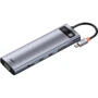 Адаптер Baseus Adapter USB-C to 3xUSB3.0+2xHDMI+USB-C+TF+SD+VGA+3.5mm+RJ45 Gray (CAHUB-CT0G)