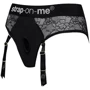 Кружевные трусы для страпона с подвязками для чулок Strap-On-Me DIVA HARNESS - XL