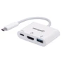 Адаптер Intracom Adapter Manhattan USB-C to HDMI+USB3.0 PD White: Додаткові роз'єми USB 3.0, HDMI