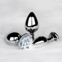 Металлическая анальная пробка Ouch! Heart Gem Silver - Diamond, М