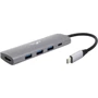 Адаптер Frime Adapter USB-C to 3xUSB3.0+PD+HDMI+ Space Gray (FH-5in1.312HP)