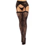 Комплект Leg Avenue Leg Avenue Lace thigh highs & garterbelt Black One Size