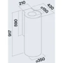 Вытяжка Falmec Polar Gold 35 800 (CPWN90.E4P2#ZZZC491F): Тип воздухоочистителя Рециркуляция, Отвод