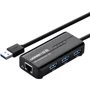 Адаптер Ugreen Adapter USB to 3хUSB 3.0+RJ45 Black (20265)