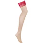 Чулки под пояс с широким кружевом Obsessive Lacelove stockings XL/2XL