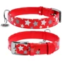Ошейник Collar Glamour с узором Звездочка Светящийся с QR паспортом 38-49 см 25 мм красный (4823089301341)
