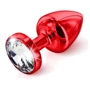 Анальная пробка со стразом Diogol ANNI round red 30мм