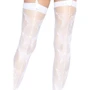 Чулки-сетка со швом Leg Avenue Butterfly back seam thigh highs One size White