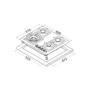 Варильна поверхня газова Perfelli Design HGM 6440 INOX SLIM LINE: Робоча поверхня нержавіюча сталь