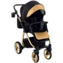 Универсальная коляска 2 в 1 Adamex Sierra Polar (Gold) SR436 черный (люрекс) - золотой кожа (перфорация) фото 7