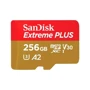 Карта памяти SanDisk 256GB microSDXC Class 10 UHS-I U3 V30 A2 Extreme PLUS + adapter (SDSQXBD-256G-GN6MA): Объем 256 ГБ
