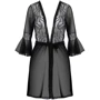 Сексуальный халат ECO Passion LEAFA PEIGNOIR black XXL/XXXL