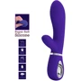 Вибратор с мягкой головкой и клиторальной стимуляцией LYBAILE Pretty Love Thomas USB Purple (BI-014621-3)