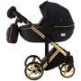 Коляска 2 в 1 Adamex Luciano Polar (Gold) Q85 чорний - чорна шкіра (видавлені точка) (623376): Кількість блоків 1