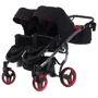 Универсальная коляска для двойни 2 в 1 Junama Diamond S-line Duo 01, черный с красным (JD-SL-DUO-01): Пол ребенка Унисекс