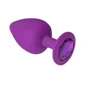 Силиконовая анальная пробка с кристаллом Purple Silicone Amethyst (размер S)