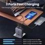 Зарядний пристрій Ugreen Wall Charger 2xUSB-C+USB CD289 GaN 140W з USB-C Cable Gray (90549) фото 6