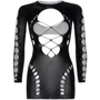 Бесшовное мини-платье Leg Avenue Long sleeve cut out mini dress One size Black
