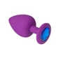 Силиконовая анальная пробка с кристаллом Purple Silicone Sapphire (размер S)