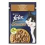 Влажный корм FELIX Sensations Sauces для взрослых котов кусочки в соусе с индейкой 85 г (7613039841686)
