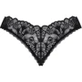 Кружевные стринги Obsessive Donna Dream crotchless thong XL/2XL Black