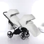 Универсальная коляска для двойни 2 в 1 Junama Mirror Satin Duo Slim 04, белый с серебристым (J-MS-DUOs-04) фото 8