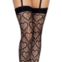 Чулки в сетку с сердечками Leg Avenue OS Black