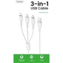 Кабель T-PHOX USB Cable to Lightning/microUSB/USB-C 3A 1.2m White (T-F831 White) фото 4