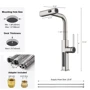 Смеситель для кухни Lefton Waterfall & Pull-Out Kitchen Faucet with Temperature Display-KF2209 Brushed Nickel: Термостат Нет