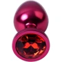 Анальная пробка с кристаллом Metal By Toyfa Burgundy Anal Plug Ruby