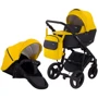 Коляска 2 в 1 Bair Mirello кожа 100% М-40/30 желтый — черный (623867)
