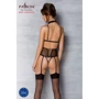 Корсет с открытой грудью Passion DOMINICA CORSET Вeige XXL/XXXL (стринги в наборе)