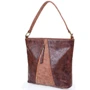 Жіноча сумка-мішок Laskara коричнева (LK10204-choco-camel) фото 9