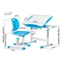 Комплект Evo-kids Ergo стіл та стілець блакитний (Evo-06 Ergo BL): Ширина стільниці, см 66