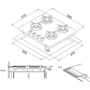 Варочная поверхность газовая Perfelli HGG 61043 WH: Рабочая поверхность стекло (закаленное)