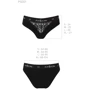 Трусики с широкой резинкой и кружевом Passion PS001 PANTIES XL, black