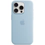 Чехол для iPhone Apple Silicone Case with MagSafe Light Blue (MWNM3) for iPhone 15 Pro: Материалы Силикон