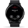Смарт-часы Garmin Venu 3 Slate Stainless Steel Bezel with Black Case and Black Leather Band (010-02784-52): Дисплей 1.4" AMOLED (454x454)