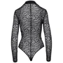 Боди Noir Handmade F287 Leopard flock bodysuit with long sleeves Black, XXL
