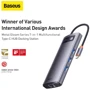 Адаптер Baseus Adapter Metal Gleam Series USB-C to 2хHDMI+3хUSB3.0+PD+RJ45 Gray (WKWG040113) фото 16