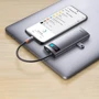 Адаптер Baseus Adapter Metal Gleam Series USB-C to 3xUSB3.0+RJ45 Grey (WKWG070113) фото 5