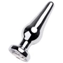 Анальная пробка с кристаллом Toyfa Metal Silver anal plug white gem