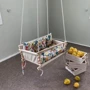 Гойдалки дитячі Infancy Маршмелоу тканинні підвісні молочна основа з матрацом Розпис