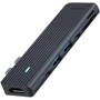 Адаптер Rapoo Adapter UCM-2003 Dual USB-C to 2xUSB-C+2xUSB3.0+HDMI+SD+MicroSD Black