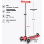 Самокат Micro серии Maxi Deluxe Glow LED Красная Аура (MMD368): Конструкция рамы цельная