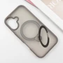 Чехол для iPhone Mobile Case Metal Buttons with MagSafe HQ Ring Grey for iPhone 16: Материалы поликарбонат и полиуретан