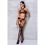 Сетчатый набор с узором Hima Set black XXL/XXXL - Passion