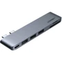 Адаптер Ugreen Adapter CM251 Dual USB-C to 3xUSB3.0+SD+TF Gray (60560)