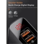Зарядное устройство Baseus USB Wall Charger 2xUSB Mirror Lake Display Quick Charge 18W Black (CCJMHA-A01): Количество USB-портов 2