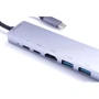 Адаптер Zamax Adapter USB-C to 2xUSB-C+HDMI+2xUSB+RJ45 Silver: Интерфейс подключения USB-C